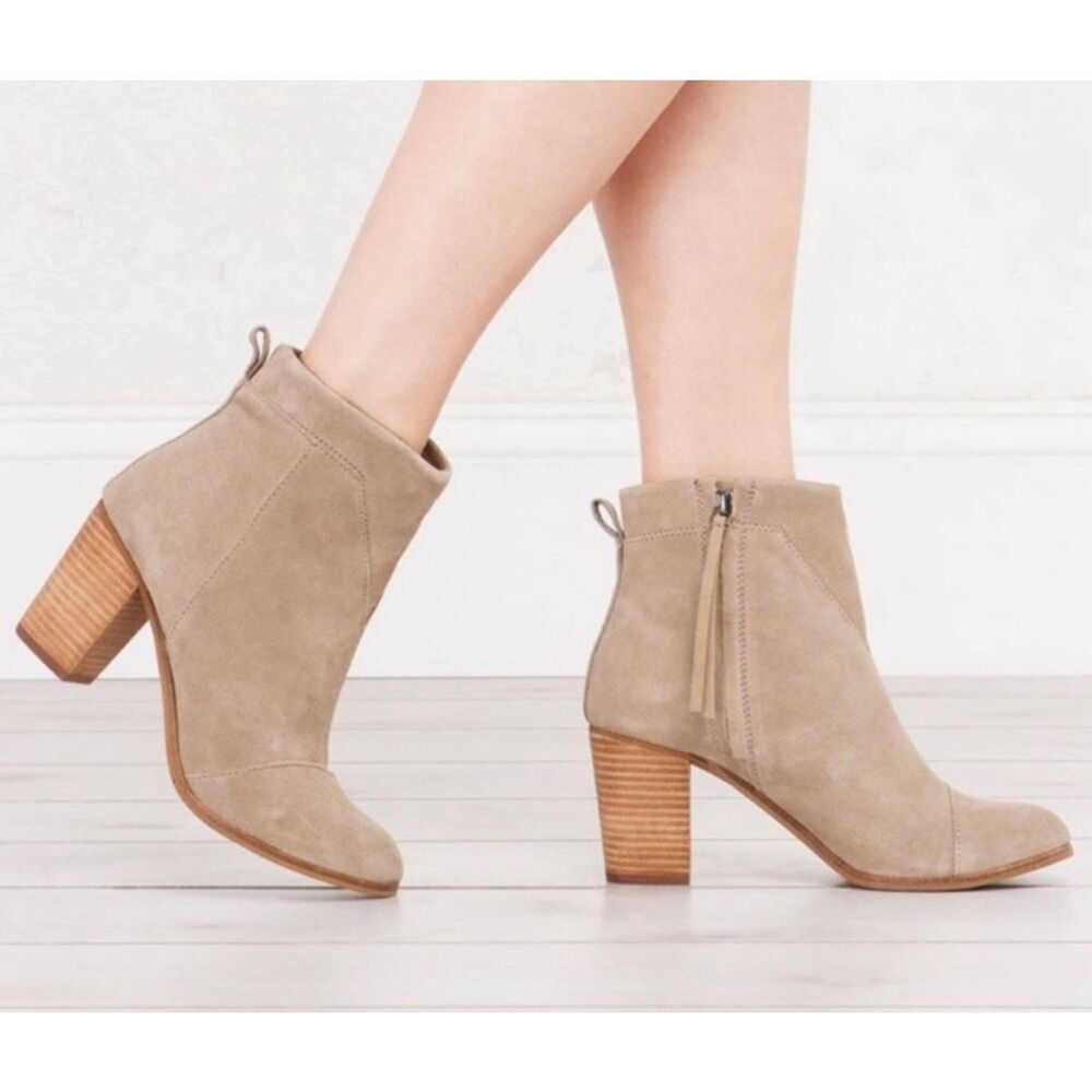 TOMS Lunata Suede Perforated Booties